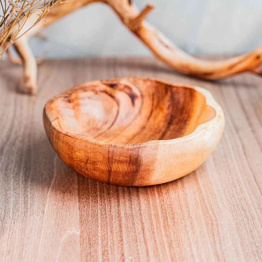Round Scallop Acacia wood Bowl