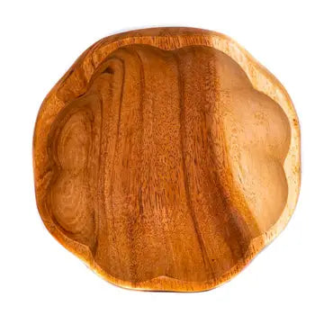 Round Scallop Acacia wood Bowl