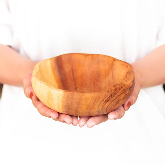 Round Scallop Acacia wood Bowl